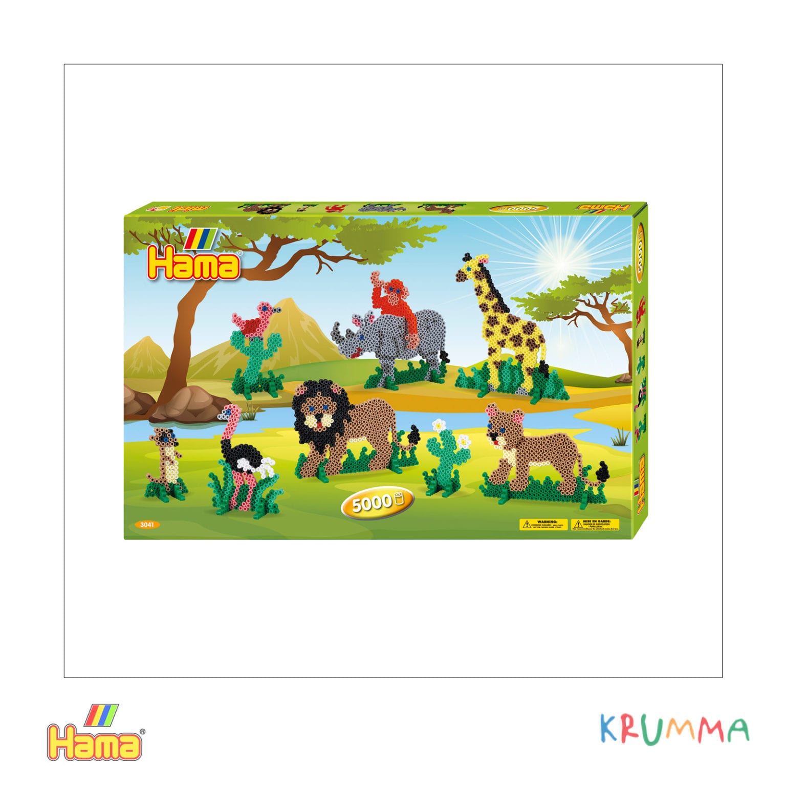 Hama Set Perline Craft Safari 10,3041 - Oltre 5000 Perline Per Creazioni Fai-da-te Con Istruzioni