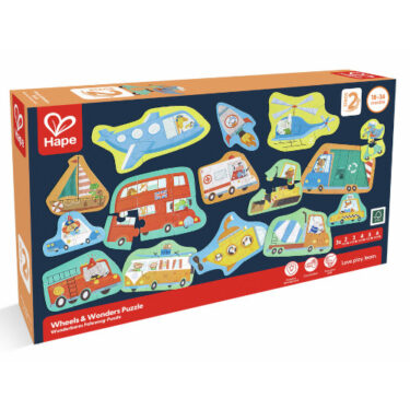 Hape Púsl - Farartæki / Wheels & wonders puzzle