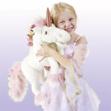 Handbrúða - einhyrningur með spiladós / music box unicorn