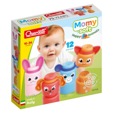 Quercetti Momy Soft Happy Animals - 12 stk