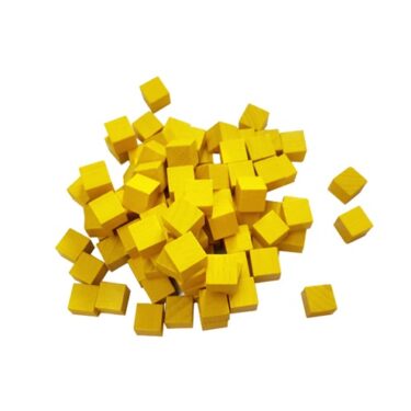 Sætisgildiskubbar gulir 1x1 cm 100 stk