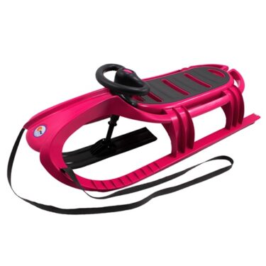 Snow Tiger sleði með stýri - Bleikur