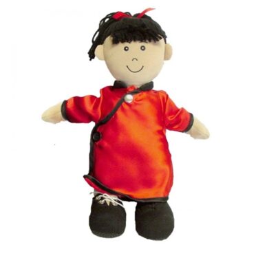 Dúkka með svart hár - 37cm