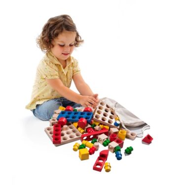 Viðarkubbar Leikskólasett 218 stk