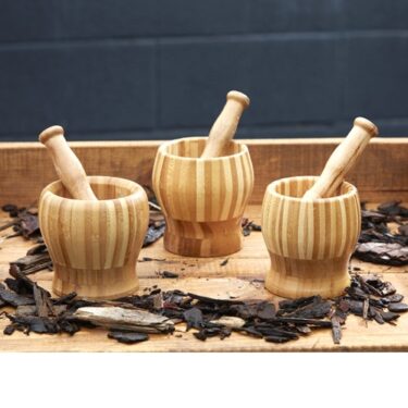 Kvarnir og mortel úr viði - 3 í setti