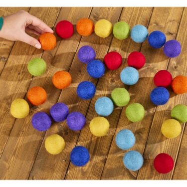 Stórar kúlur úr þæfðri ull - 35 stk