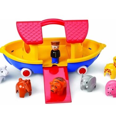 Bátur á hjólum skipstjóri og 6 dýr - 37 cm