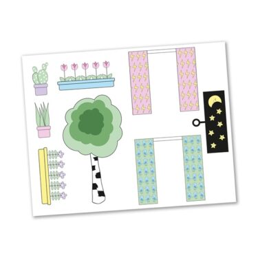 LUNDBY Límmiðar - gardínur og plöntur